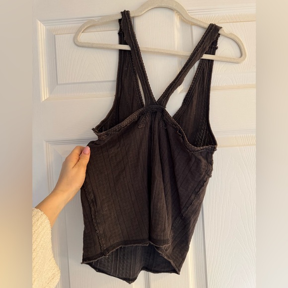 We The Free Black Ribbed Tie-Front Tank - Picture 3 of 3